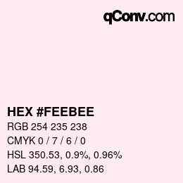颜色代码: HEX #FEEBEE | qconv.com