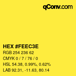 Color code: HEX #FEEC3E | qconv.com