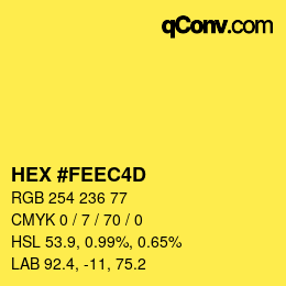 カラーコード: HEX #FEEC4D | qconv.com