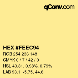 カラーコード: HEX #FEEC94 | qconv.com