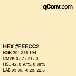 Color code: HEX #FEECC2 | qconv.com