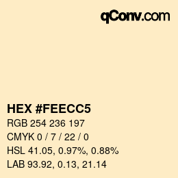 颜色代码: HEX #FEECC5 | qconv.com