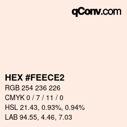 Color code: HEX #FEECE2 | qconv.com