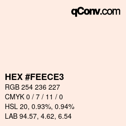 Color code: HEX #FEECE3 | qconv.com