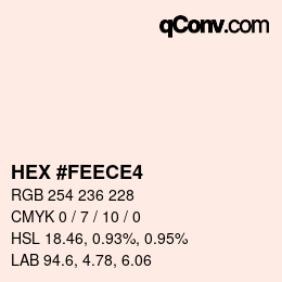 Color code: HEX #FEECE4 | qconv.com