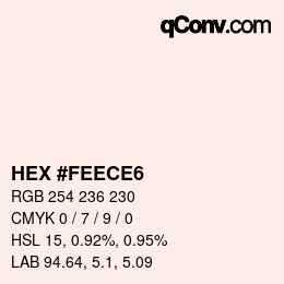 颜色代码: HEX #FEECE6 | qconv.com
