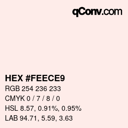 Color code: HEX #FEECE9 | qconv.com