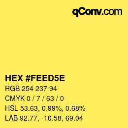 Código de color: HEX #FEED5E | qconv.com