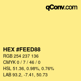 Color code: HEX #FEED88 | qconv.com