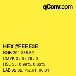 カラーコード: HEX #FEEE3E | qconv.com