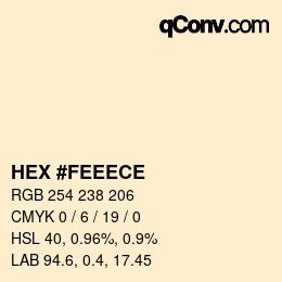 颜色代码: HEX #FEEECE | qconv.com