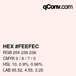 Color code: HEX #FEEFEC | qconv.com