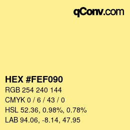 Color code: HEX #FEF090 | qconv.com