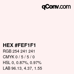 Color code: HEX #FEF1F1 | qconv.com