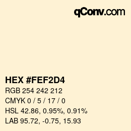 Color code: HEX #FEF2D4 | qconv.com