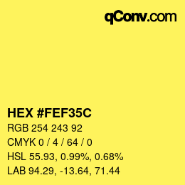 カラーコード: HEX #FEF35C | qconv.com
