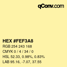 カラーコード: HEX #FEF3A8 | qconv.com