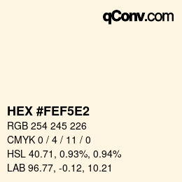 Color code: HEX #FEF5E2 | qconv.com