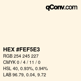 Color code: HEX #FEF5E3 | qconv.com