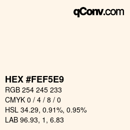 Color code: HEX #FEF5E9 | qconv.com