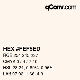 カラーコード: HEX #FEF5ED | qconv.com