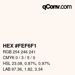 Color code: HEX #FEF6F1 | qconv.com
