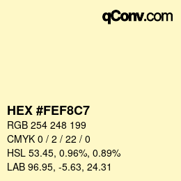 Código de color: HEX #FEF8C7 | qconv.com
