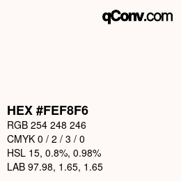 Color code: HEX #FEF8F6 | qconv.com