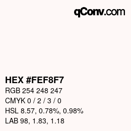 Color code: HEX #FEF8F7 | qconv.com