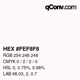 Color code: HEX #FEF8F8 | qconv.com