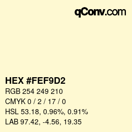 Color code: HEX #FEF9D2 | qconv.com