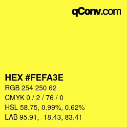 カラーコード: HEX #FEFA3E | qconv.com
