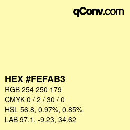 Color code: HEX #FEFAB3 | qconv.com