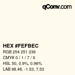 Color code: HEX #FEFBEC | qconv.com