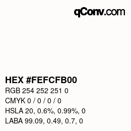 Color code: HEX #FEFCFB00 | qconv.com