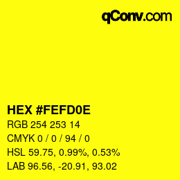 Color code: HEX #FEFD0E | qconv.com
