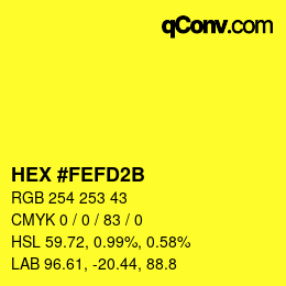 Color code: HEX #FEFD2B | qconv.com