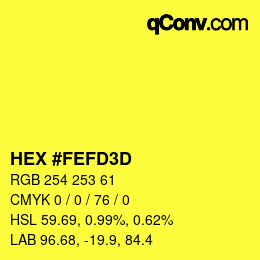 Color code: HEX #FEFD3D | qconv.com