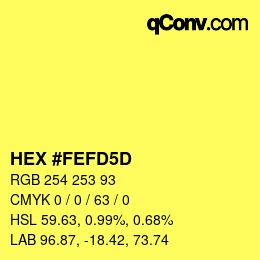 Color code: HEX #FEFD5D | qconv.com