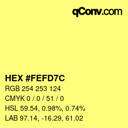 Color code: HEX #FEFD7C | qconv.com