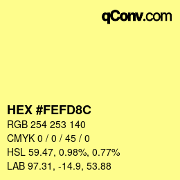 カラーコード: HEX #FEFD8C | qconv.com