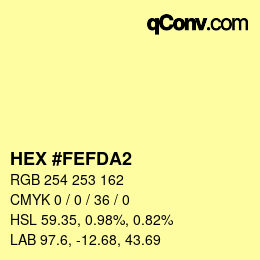 颜色代码: HEX #FEFDA2 | qconv.com