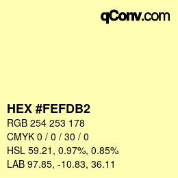 Color code: HEX #FEFDB2 | qconv.com