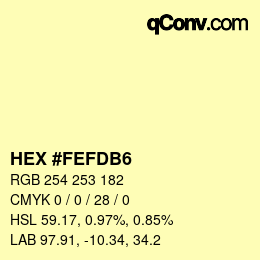 カラーコード: HEX #FEFDB6 | qconv.com