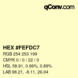 カラーコード: HEX #FEFDC7 | qconv.com