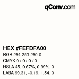 Color code: HEX #FEFDFA00 | qconv.com