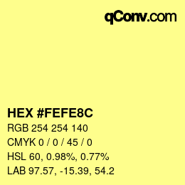 Color code: HEX #FEFE8C | qconv.com
