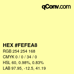 Color code: HEX #FEFEA8 | qconv.com