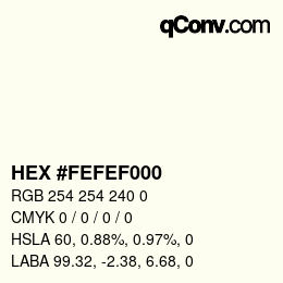 Color code: HEX #FEFEF000 | qconv.com