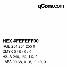 カラーコード: HEX #FEFEFF00 | qconv.com